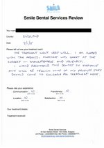 Handwritten patient testimonial from Alan H. (UK) - Full Mouth Restoration (Smile Makeover) with bridges and implants (2st visit), 12 Feb 2016