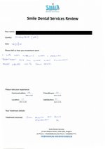 Handwritten patient testimonial from Mark C. (England) - Full Mouth Restoration (Smile Makeover) with bridges and implants (1st visit), 12 May 2016