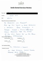 Handwritten patient testimonial from John R. (Wales) - Full Mouth Restoration (Smile Makeover) with bridges and implants (1st visit), 24 Jun 2016
