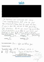 Handwritten patient testimonial from Barry. E. (UK) - Full mouth restoration including basal implants,  crowns & bridges, 13 Dec 2013