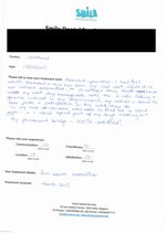 Handwritten patient testimonial from Balbir K. (Scotland) - Full Mouth Restoration (Smile Makeover) with bridges and implants (2nd visit), 17 Mar 2017