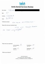 Handwritten patient testimonial from Stephen M. (age: 51, Ireland) - Full Mouth Restoration (Smile Makeover) with bridges and implants (1st visit), 21 Sep 2017