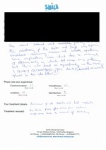 Handwritten patient testimonial from Paul B.(UK) - Full mouth restoration including basal implants,  crowns & bridges, 09 Aug 2013