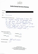 Handwritten patient testimonial from Zohra B. (UK) - Full Mouth Restoration (Smile Makeover) with bridges, crowns and implants, 25 Apr 2014