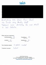Handwritten patient testimonial from <a href="https://neilwilde.com/" target="_blank">Neil Wilde</a> (UK) - 5 Implants & 5 Crowns Treatment, 05 Sep 2013